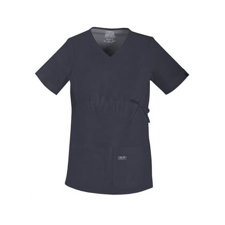 Cherokee Maternity V-Neck Knit Panel Top Scrub Top