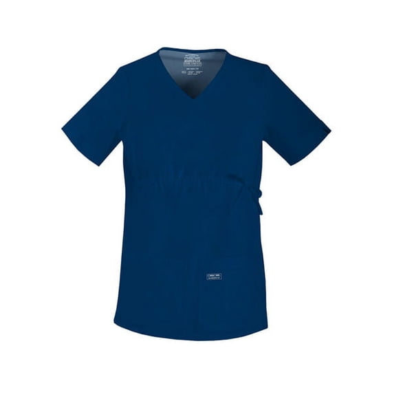 Cherokee Maternity V-Neck Knit Panel Top Scrub Top