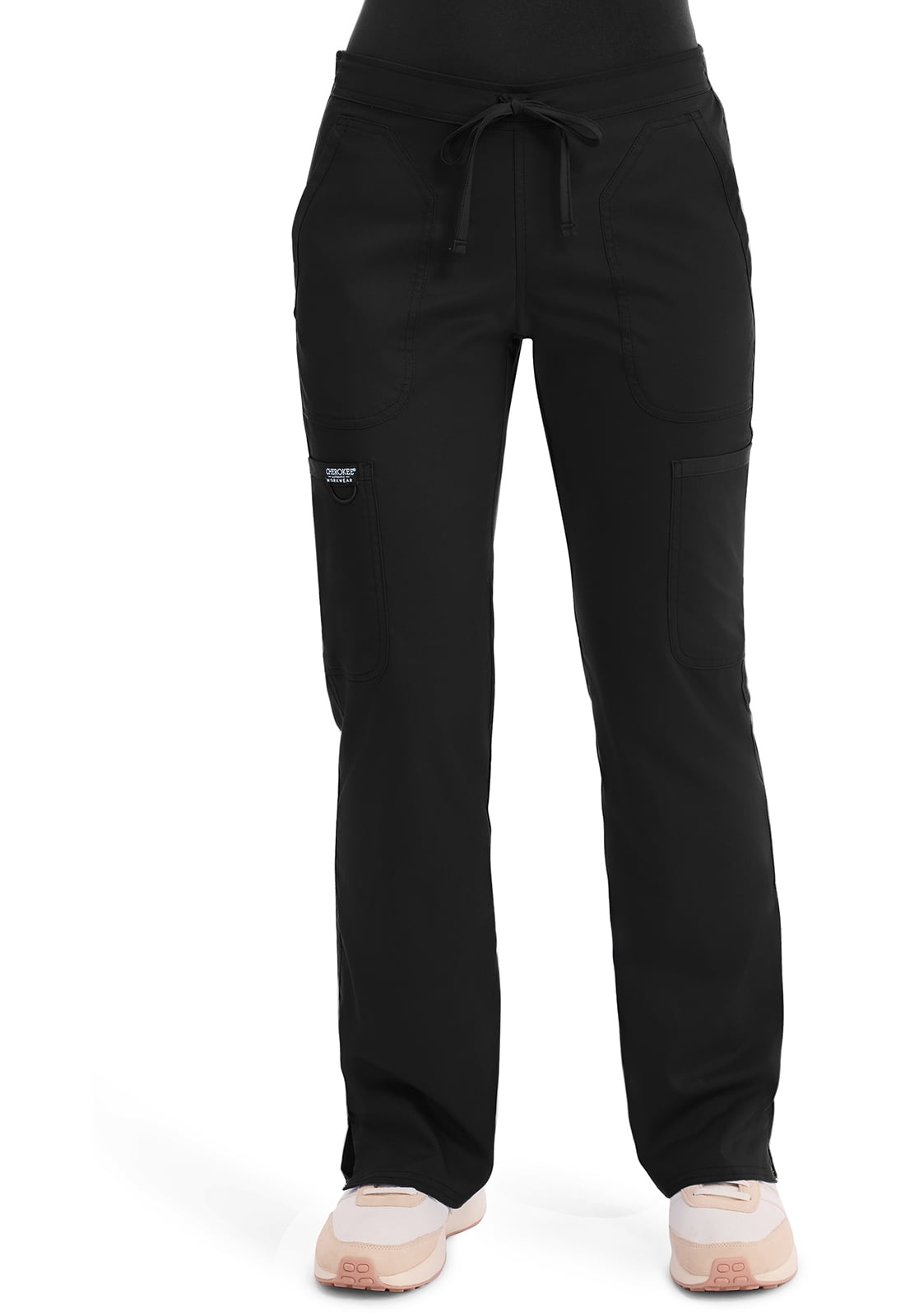 Medical Scrub Pants for Women, Mid Rise Moderate Flare Drawstring Scrub Bottoms - WW120