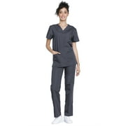 CHEROKEE Men and Women Scrub Set Modern Fit Top and Drawstring Waist Pant - WW530C