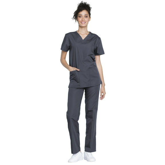 Cherokee Men and Women Scrub Set Modern Fit Top and Drawstring Waist Pant - WW530C