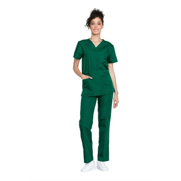 Cherokee Men and Women Scrub Set Modern Fit Top and Drawstring Waist Pant - WW530C