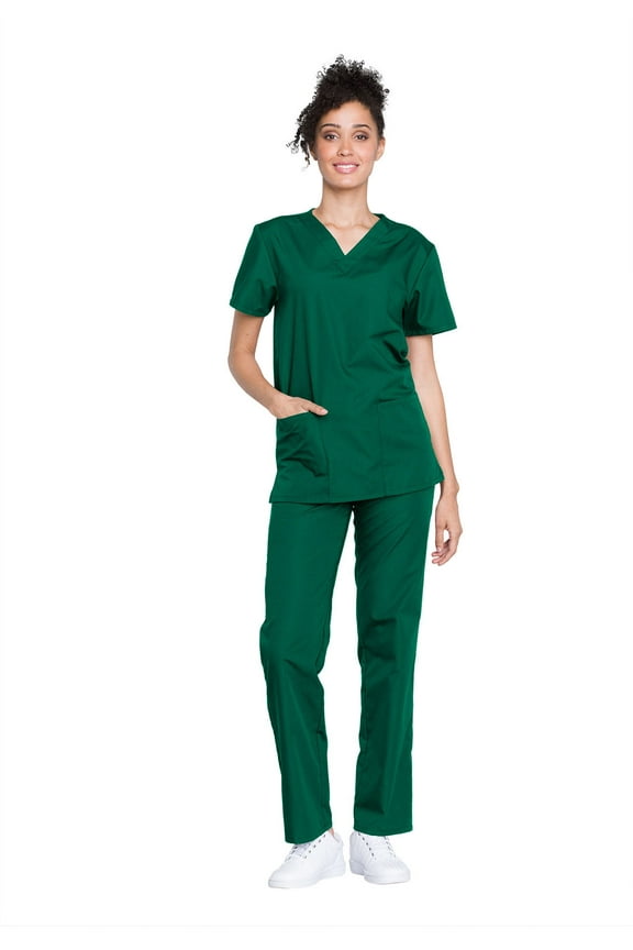 Men and Women Scrub Set Modern Fit Top and Drawstring Waist Pant - WW530C