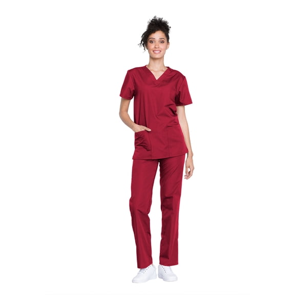 Cherokee Men and Women Scrub Set Modern Fit Top and Drawstring Waist Pant - WW530C