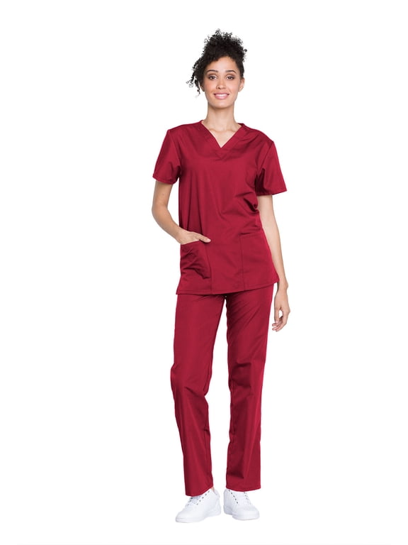 Men and Women Scrub Set Modern Fit Top and Drawstring Waist Pant - WW530C