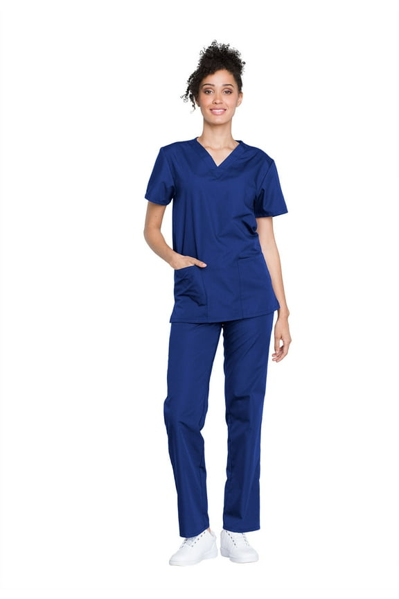 Men and Women Scrub Set Modern Fit Top and Drawstring Waist Pant - WW530C