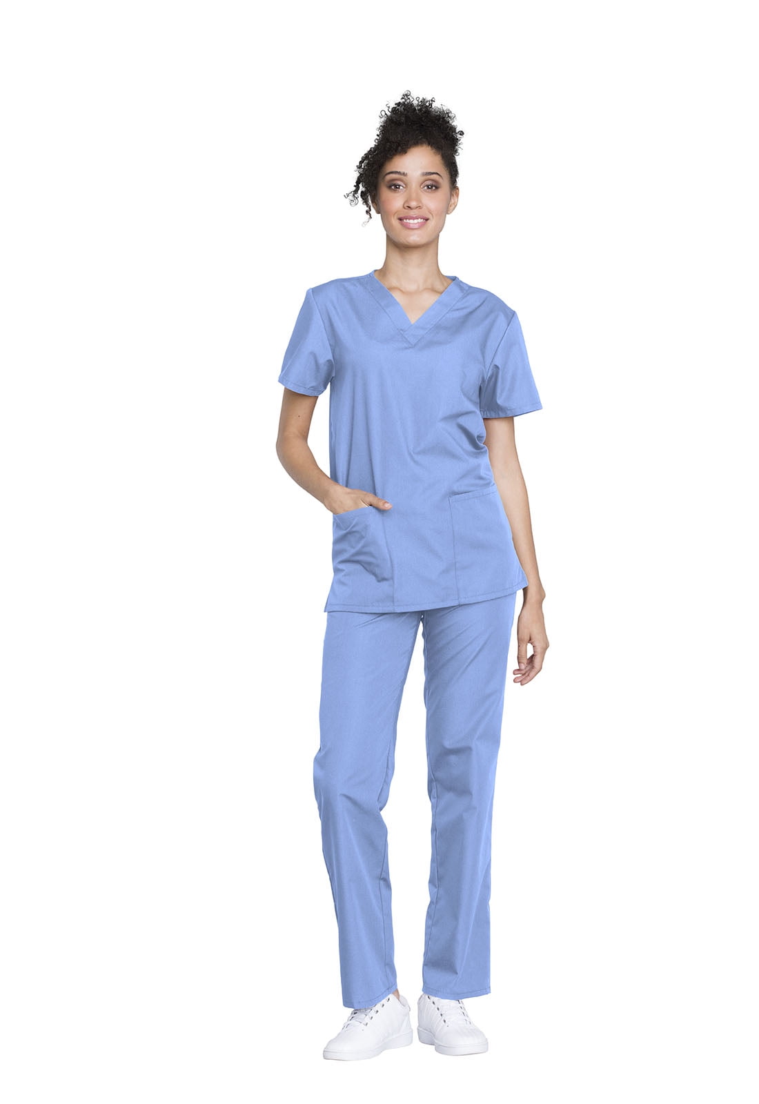 Cherokee Men and Women Scrub Set Modern Fit Top and Drawstring Waist Pant - WW530C