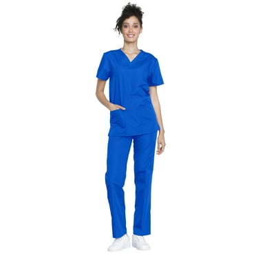Cherokee Men and Women Scrub Set Modern Fit Top and Drawstring Waist Pant - WW530C