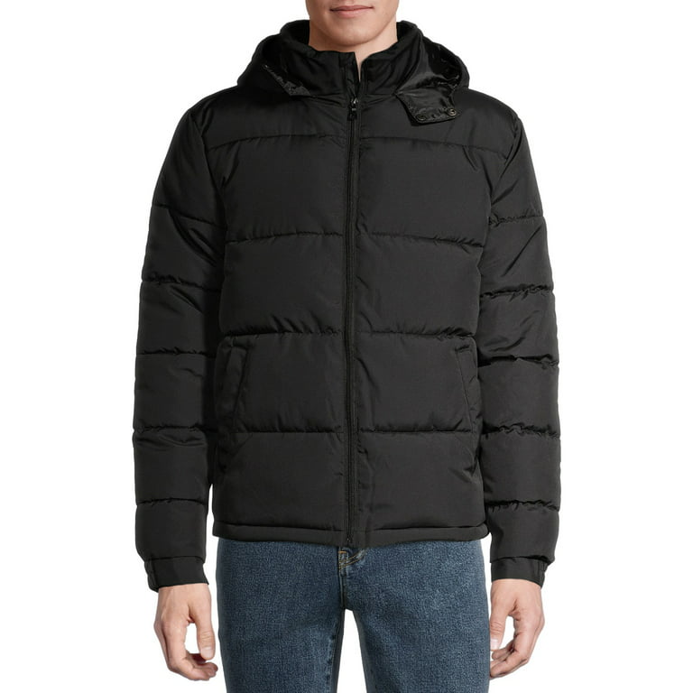 Cherokee Men's Classic Puffer Jacket with Faux Sherpa Collar, up
