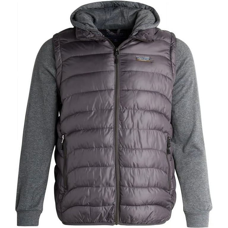 Puffer vest with store sweater sleeves