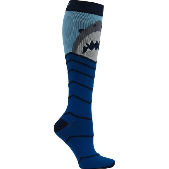 Cherokee Mprintsupport Men 12 mmHg Support Socks, One Size, Shark Attack