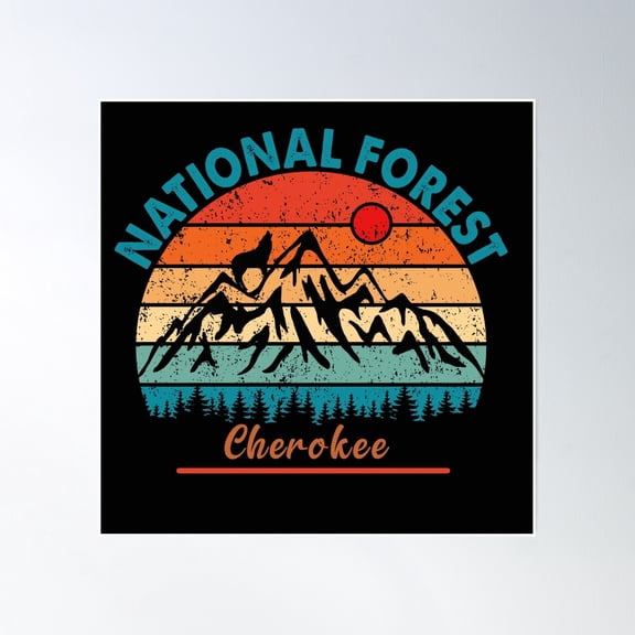 Cherokee National Forest Poster Wall Art, Modern Wall Decor, 12x18 UNFRAMED
