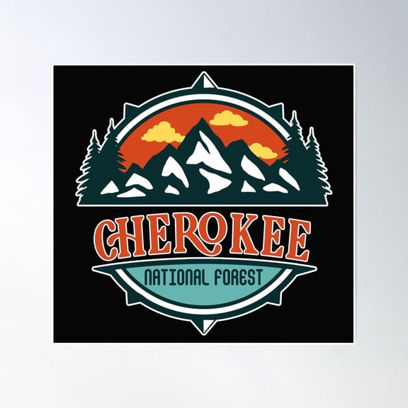 Cherokee National Forest Poster Wall Art, Modern Wall Decor, 24x24 UNFRAMED