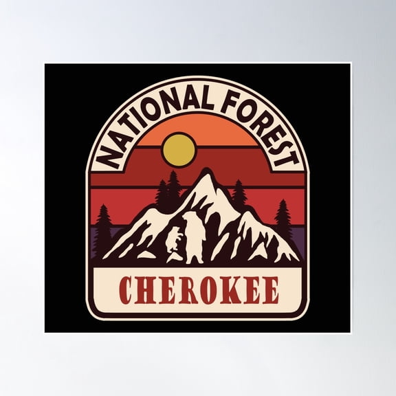 Cherokee National Forest Poster Wall Art, Modern Wall Decor, 30x30 UNFRAMED