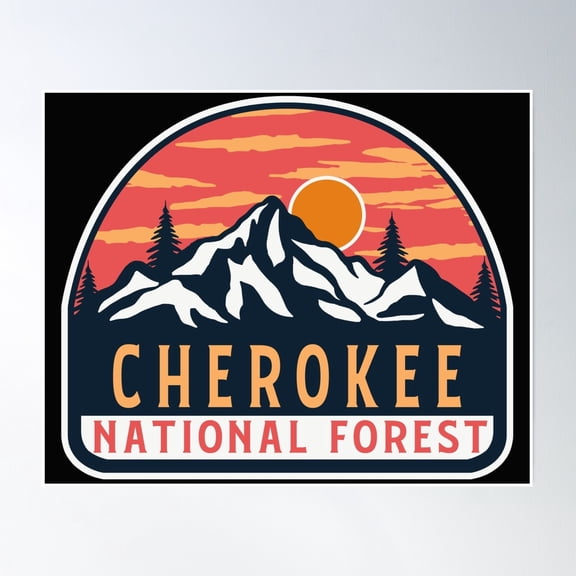 Cherokee National Forest Poster Wall Art, Modern Wall Decor, 8x12 UNFRAMED