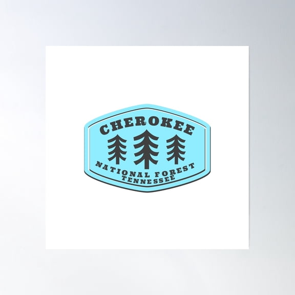 Cherokee National Forest Tennesse Vintage Retro Forest Hiking, Camping Adventure Travel Poster Wall Art, Modern Wall Decor, 24x24 UNFRAMED