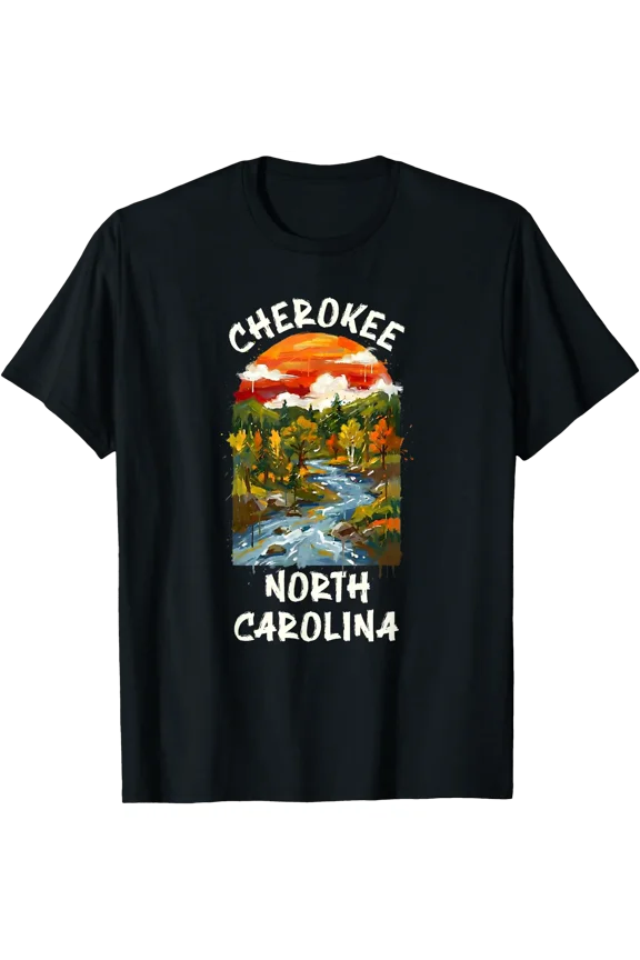 Cherokee North Carolina Mountains Vacation Road Trip T-Shirt, Unisex T-Shirt