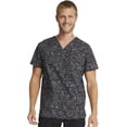 thumbnail image 1 of Cherokee Prints Scrubs Top For Men Women V-Neck Print Plus Size CK691, 3XL, Sea Sketch, 1 of 6