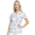 thumbnail image 1 of Cherokee Prints Scrubs Top For Women V-Neck Print CK651, M, Jungle Babes, 1 of 5