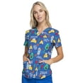thumbnail image 1 of Cherokee Prints Scrubs Top For Women V-Neck Print CK652, M, Nacho Average Nurse, 1 of 5