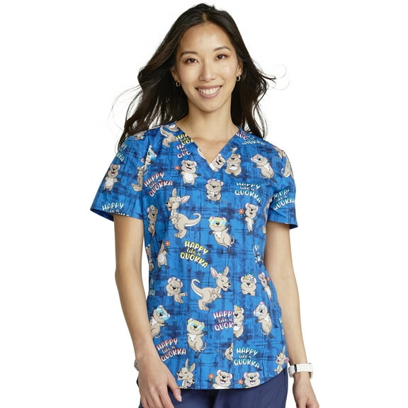 Cherokee Prints Scrubs Top For Women V-Neck Print CK652