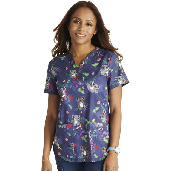 Cherokee Prints Scrubs Top For Women V-Neck Print CK652