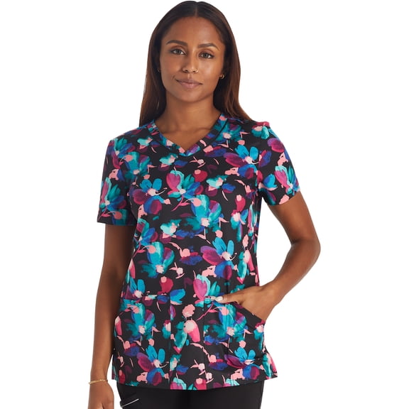 Cherokee Prints Scrubs Top For Women V-Neck Print CK678