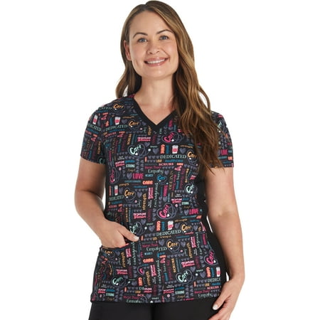 Cherokee Prints Scrubs Top For Women V-Neck Print CK793