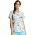 thumbnail image 1 of Cherokee Prints Scrubs Top For Women V-Neck Print Plus Size CK652, 3XL, Go With The Float, 1 of 5