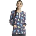 thumbnail image 1 of Cherokee Prints Warm Up Scrubs Jacket For Women Snap Front Print CK321, S, Science Friends, 1 of 5