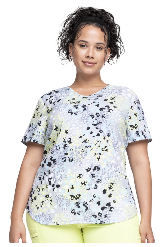 Prints Women Medical Scrubs Top V-Neck Print CK637
