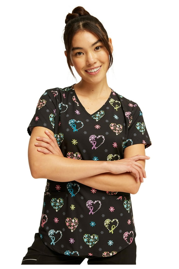 Prints Women Medical Scrubs Top V-Neck Print CK637