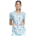thumbnail image 1 of Cherokee Prints Women Medical Scrubs Top V-Neck Print CK637, 1 of 5