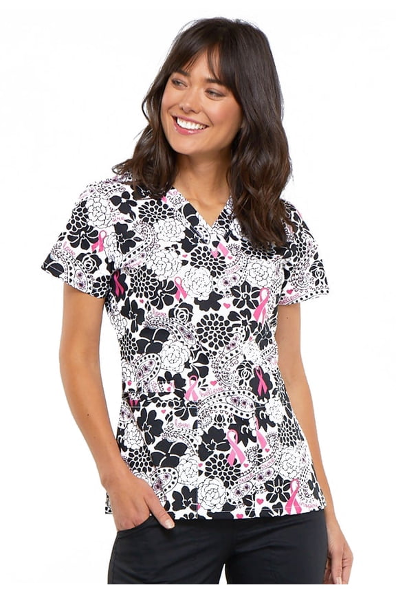 Prints Women's Scrubs Top V-Neck CK616