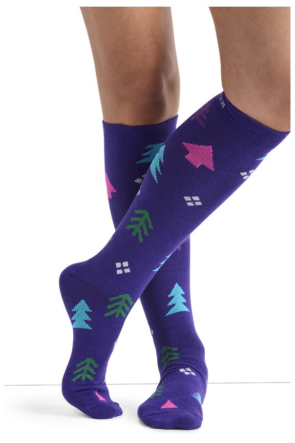 Cherokee Printsupport Women 12 & 10-15 mmHg Support Socks, One Size, Trees Galore