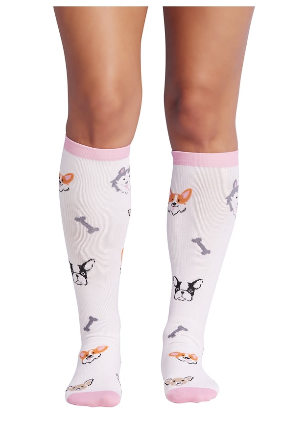 Printsupport Women 12 mmHg Support Socks, Plus, Dog Love