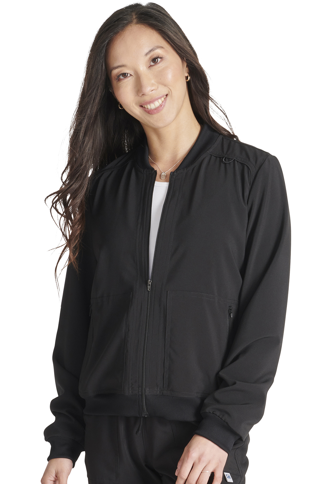 Cherokee Scrubs Jacket For Women Zip Front Bomber CK349A