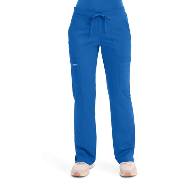 Cherokee Scrubs for Women Mid Rise Moderate Flare Drawstring Pant with 5 Pockets, Ultra Soft & Breathable Fabric Plus Size - WW120, 6XL, Royal