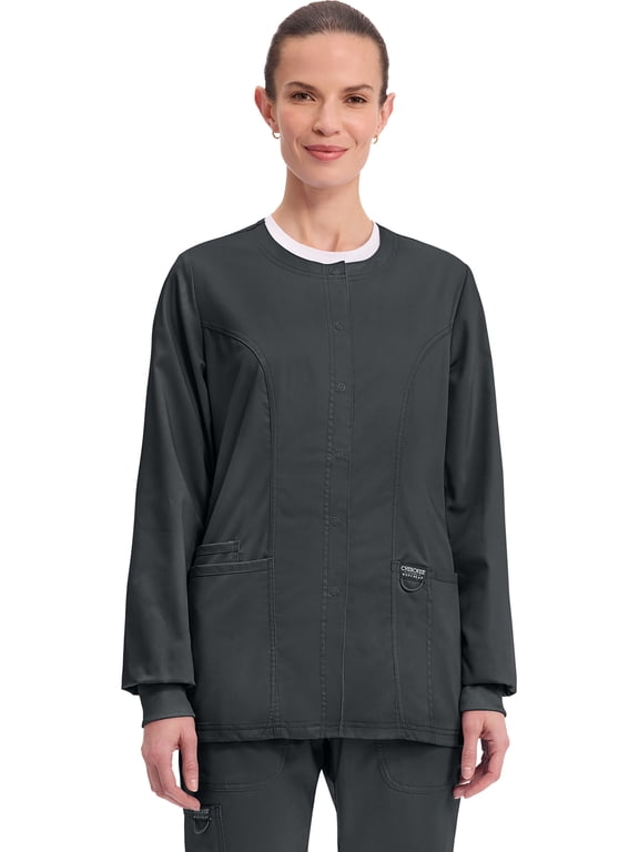 Snap Front Scrub Jackets for Women, Workwear Revolution Soft Stretch WW310