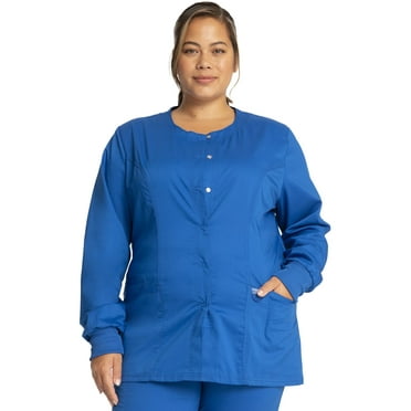 Cherokee Snap Front Scrub Jackets for Women, Workwear Revolution Soft Stretch WW310