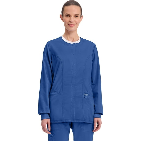 Cherokee Snap Front Scrub Jackets for Women, Workwear Revolution Soft Stretch WW310