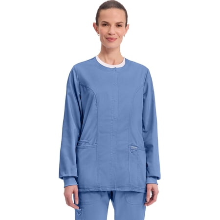 Cherokee Snap Front Scrub Jackets for Women, Workwear Revolution Soft Stretch WW310