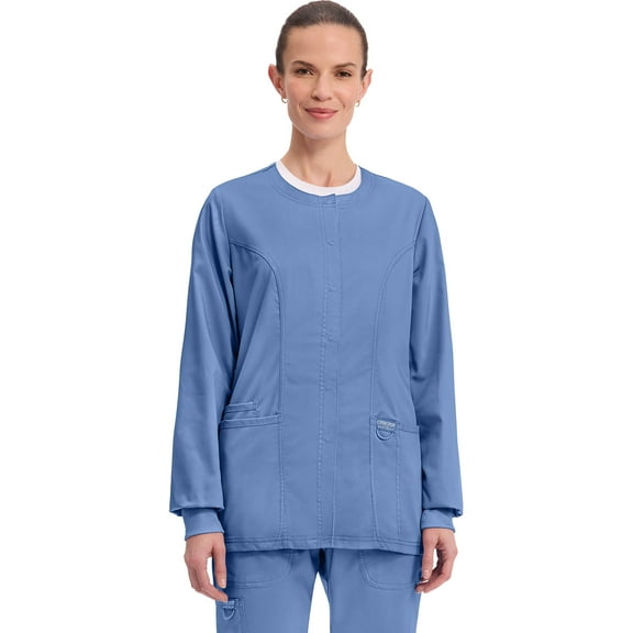 Cherokee Snap Front Scrub Jackets for Women, Workwear Revolution Soft Stretch WW310