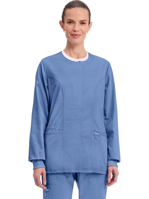 Snap Front Scrub Jackets for Women, Workwear Revolution Soft Stretch WW310
