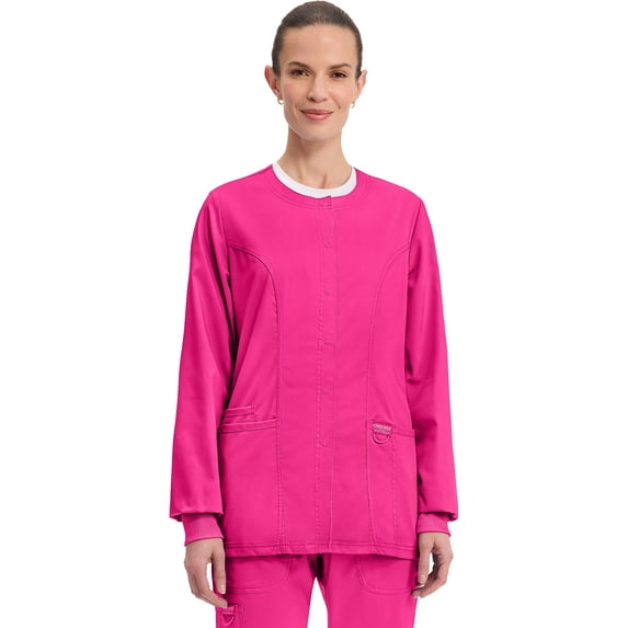Cherokee Snap Front Scrub Jackets for Women, Workwear Revolution Soft Stretch WW310