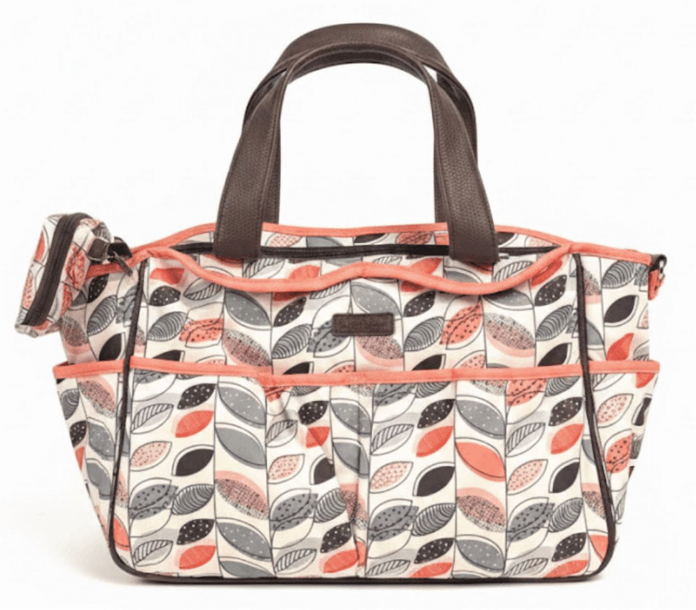 Cherokee Tote-Style Diaper Bag – Leaf Print with Multiple Pockets