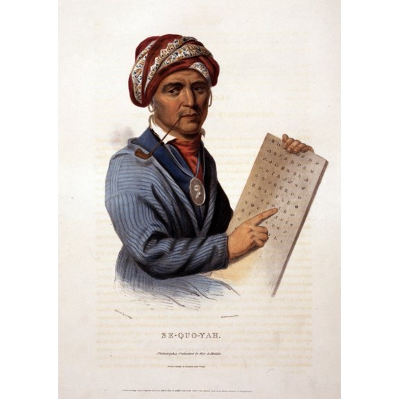 Cherokee Tribe. Se-Quo-Yah History (18 x 24)