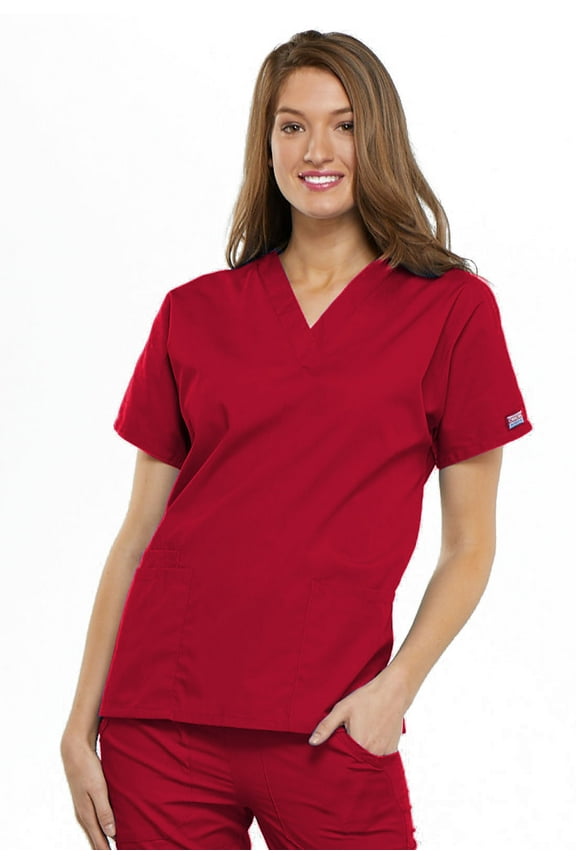 V-Neck Scrub Top for Women with 3 Pockets & Dolman Sleeve - 4700