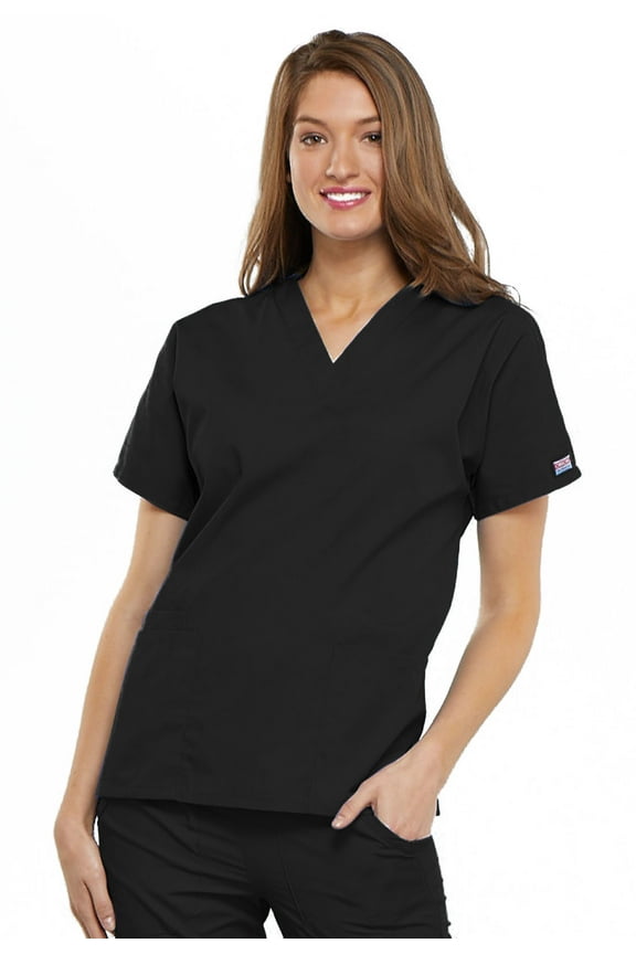 V-Neck Scrub Top for Women with 3 Pockets & Dolman Sleeve - 4700