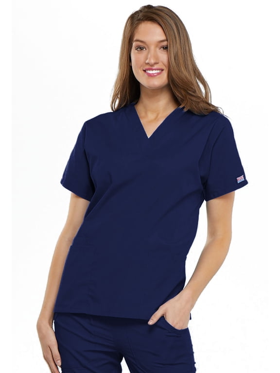 V-Neck Scrub Top for Women with 3 Pockets & Dolman Sleeve - 4700